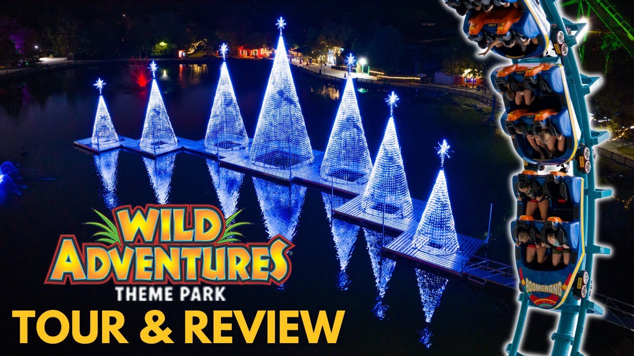 Тематический парк Wild Adventures | Полный обзор парка, аттракционов и праздничной иллюминации