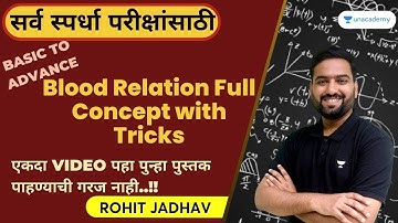 सर्व स्पर्धा परीक्षांसाठी Basic To Advance Blood Relation Full Concept with Tricks | Rohit Jadhav