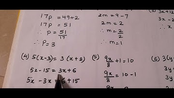 Equations in 1 variable ( class 8) practice set 12.1 part 2#learnmaths #maths #education