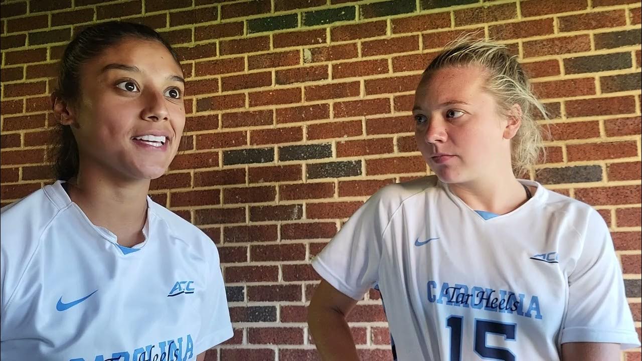 UNC's Sam Meza (left) and Avery Patterson after a 10 win over Va. Tech