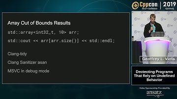 Detecting Programs That Rely on Undefined Behavior - Geoffrey L. Viola - CppCon 2019