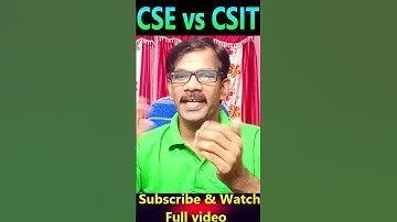 CSE vs CSIT -Computer Science Engg & Information Technology | Journey with Joga Rao |Short-2|