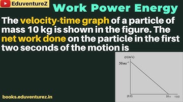 The velocity-time graph of a particle of mass 10 kg is shown in the figure. The net work done on the