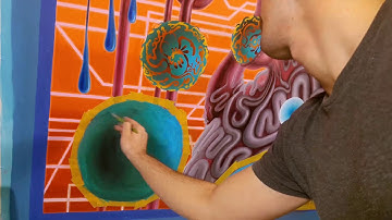 Oil painting time lapse  - Masking fluid  and painter