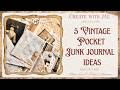 junkjournal♡old fabric and laceジャンクジャーナル 5 Vintage Junk Journal Pocket Ideas Using a Lace Hankie | Envelope
