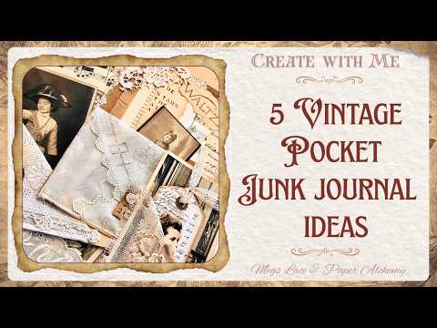 junkjournal♡old fabric and laceジャンクジャーナル 5 Vintage Junk Journal Pocket Ideas Using a Lace Hankie | Envelope