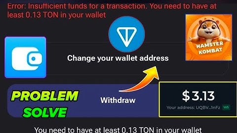 Error: Insufficient funds for a transaction. You need to have at least 0.13 TON in your wallet Today