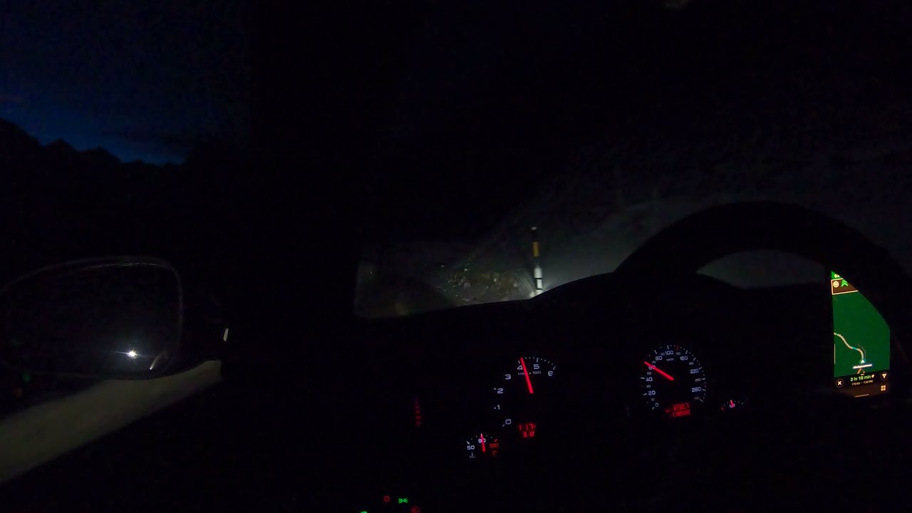 RS4 Snowy Moutain Pass Descent (some slides) | NIGHT RAW POV 4K60