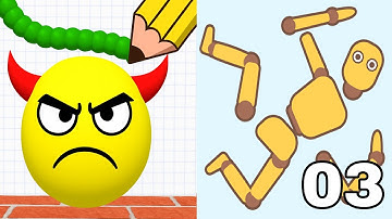 Draw To Smash Lv 336-370 vs Ragdoll Break Lv 89-186 : All Level Gameplay Walkthrough Android.iOs