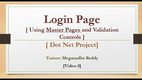 3  Dot Net Project Login Page
