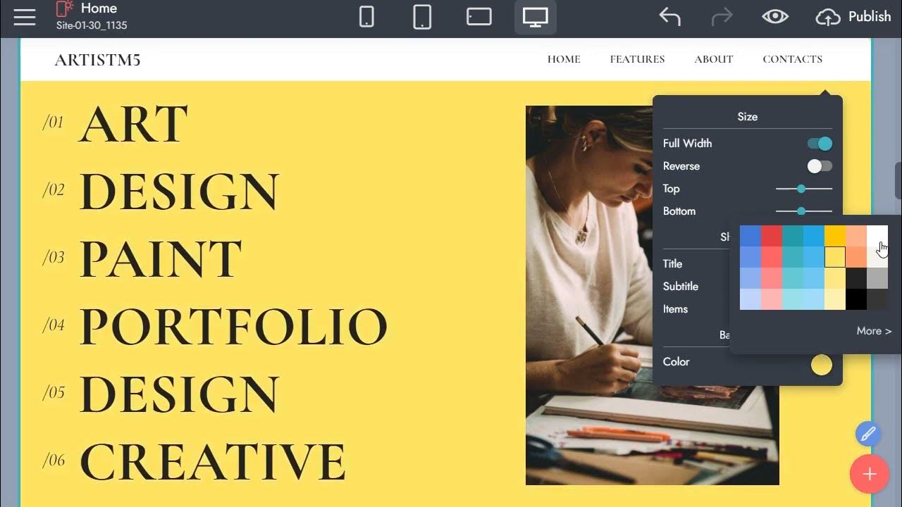 Artist site Builder, Artist portfolio site Template YouTube