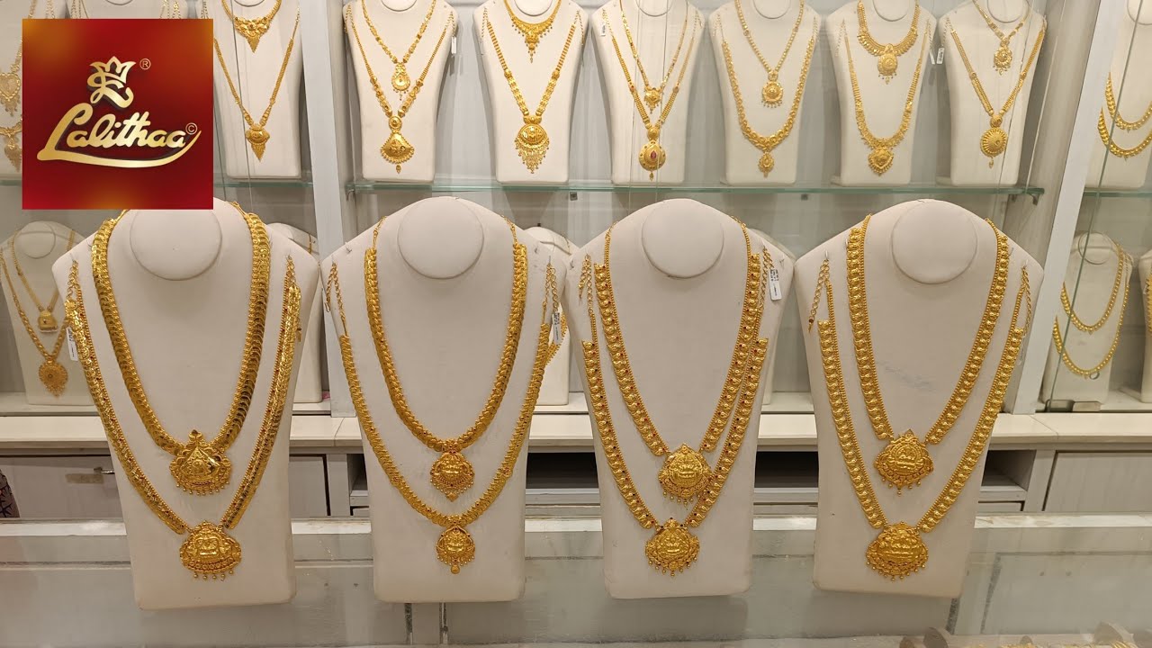 Lalithaa Jewellery Gold Necklace & Haram Collections | Light Weight ...