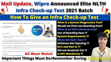 Mail Update!! Wipro Announced Elite NLTH Infra Check-up Test | How To Give System Diagnostics Test