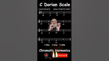 Scales e Modes | A C Dorian Scale ascending and descending - Jazz Chromatic Harmonica Tabs Key of C
