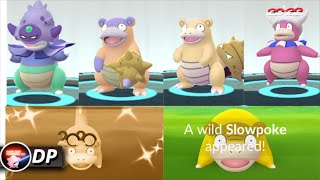 Boosted shiny Slowpoke in  multi split evolution in a surf move *Community Day*