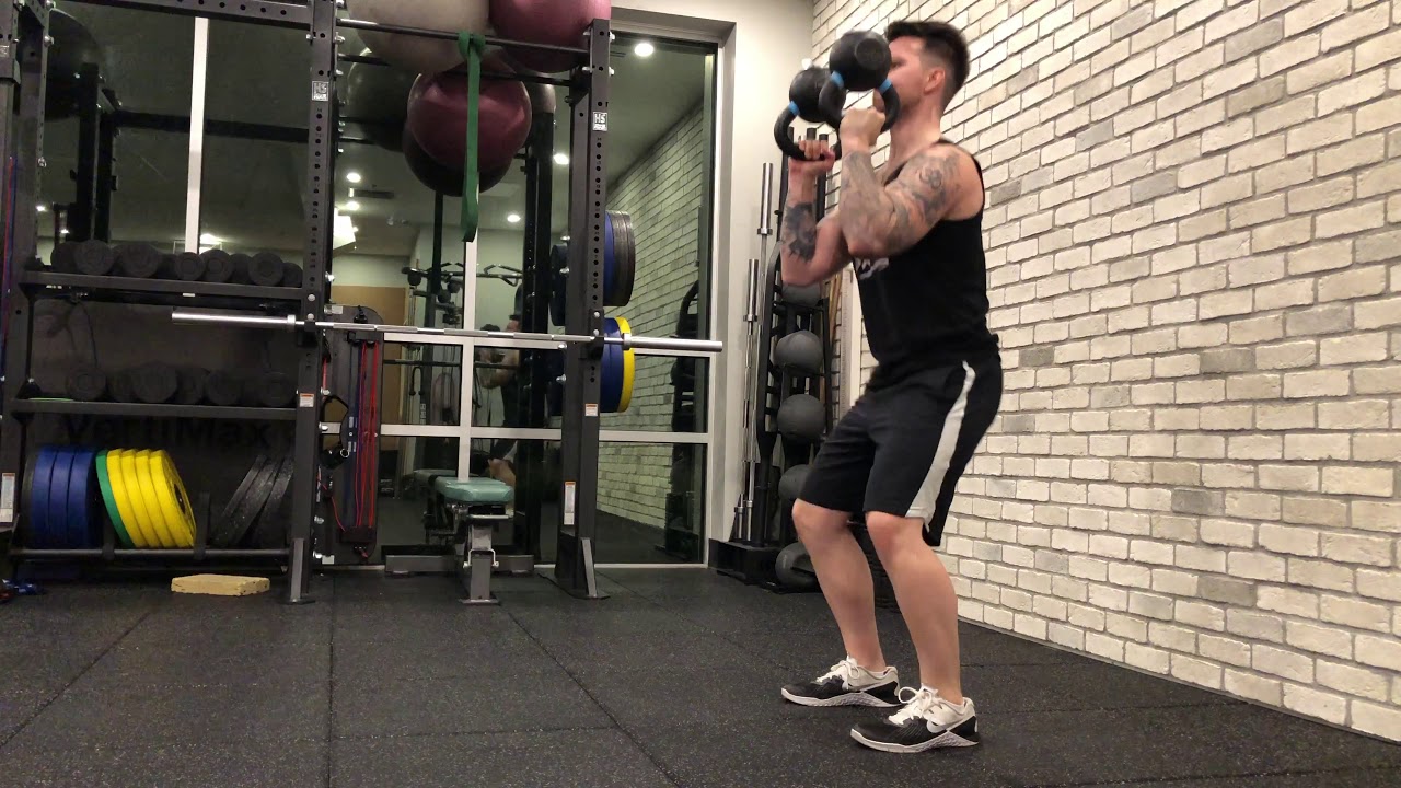 Double Kettlebell Bottoms Up Squat YouTube