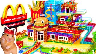 DIY - Build Miniature McDonald&#39;s With Giant Hamburger And Fish Tank From Magnetic Balls ASMR🔥