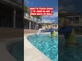 Teaching Child To Jump In Pool And Swim Back To Wall