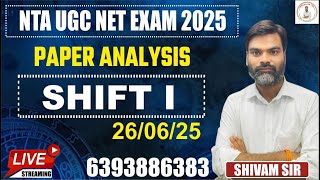 ugc net paper 1 solution 2025 || ugc net paper analysis 26 june shift - I || ugc paper 1 solution