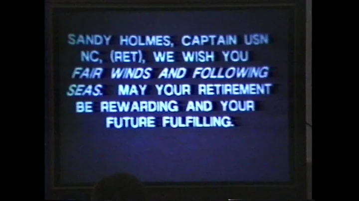 CAPT Sandy Holmes, USN Retirement Ceremony: Part 1...