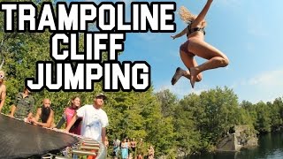 INSANE TRAMPOLINE TRICKS OFF CLIFF!