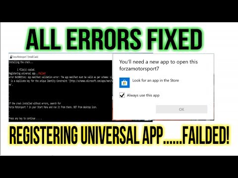 FORZA Motorsport 7 - All ERRORS FIXED {Registering Universal app failed!}