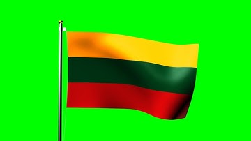 Lithuania flag waving over green screen - royalty free footage