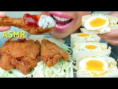 ASMR FRIED CHICKEN + EGG SALAD SANDWICHES No Talking 먹방 suellASMR