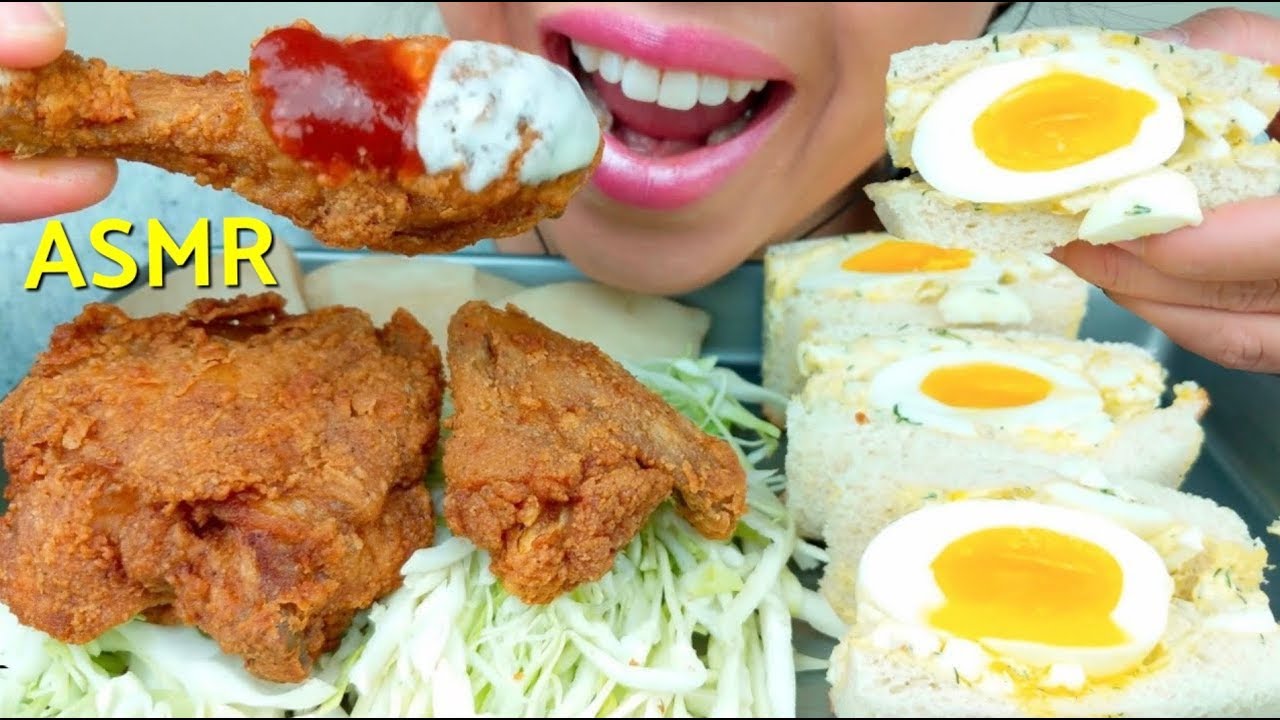 ASMR FRIED CHICKEN + EGG SALAD SANDWICHES No Talking 먹방 suellASMR
