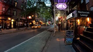 ⁴ᴷ⁶⁰ Walking NYC (Narrated) : SoHo \& Greenwich Village at Night (Prince, Macdougal, West 4th Street)