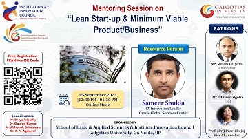 Mentoring Session on Lean Start-up & Minimum Viable Product/Business