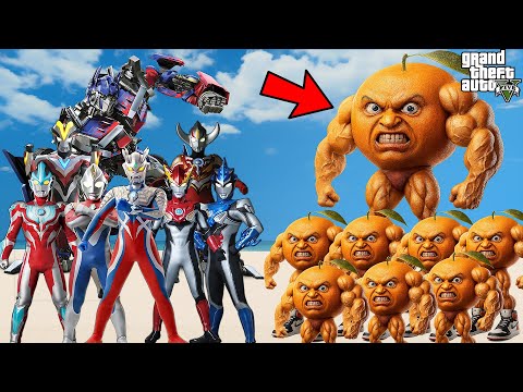 ULTRAMAN KUASA 7 & ROBOT TRANSFORMER MELAWAN MONSTER UDIN DIN DIN DUN RAKSASA 1000 BAYANGAN‼️- GTA 5