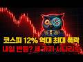 코스피 역대 최대 폭락 12%, 서킷브레이커 발동｜삼성전자 17만 원 SK하이닉스 80만 원｜내일 시나리오 3가지