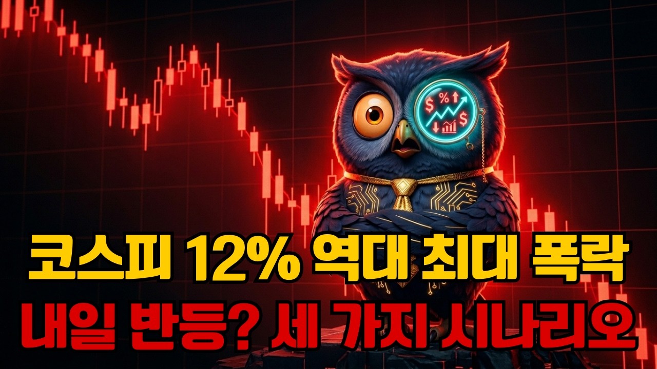 코스피 역대 최대 폭락 12%, 서킷브레이커 발동｜삼성전자 17만 원 SK하이닉스 80만 원｜내일 시나리오 3가지