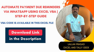 Automate Payment Due Reminders via WhatsApp Using Excel VBA | Step-by-Step Guide| VBA script| client
