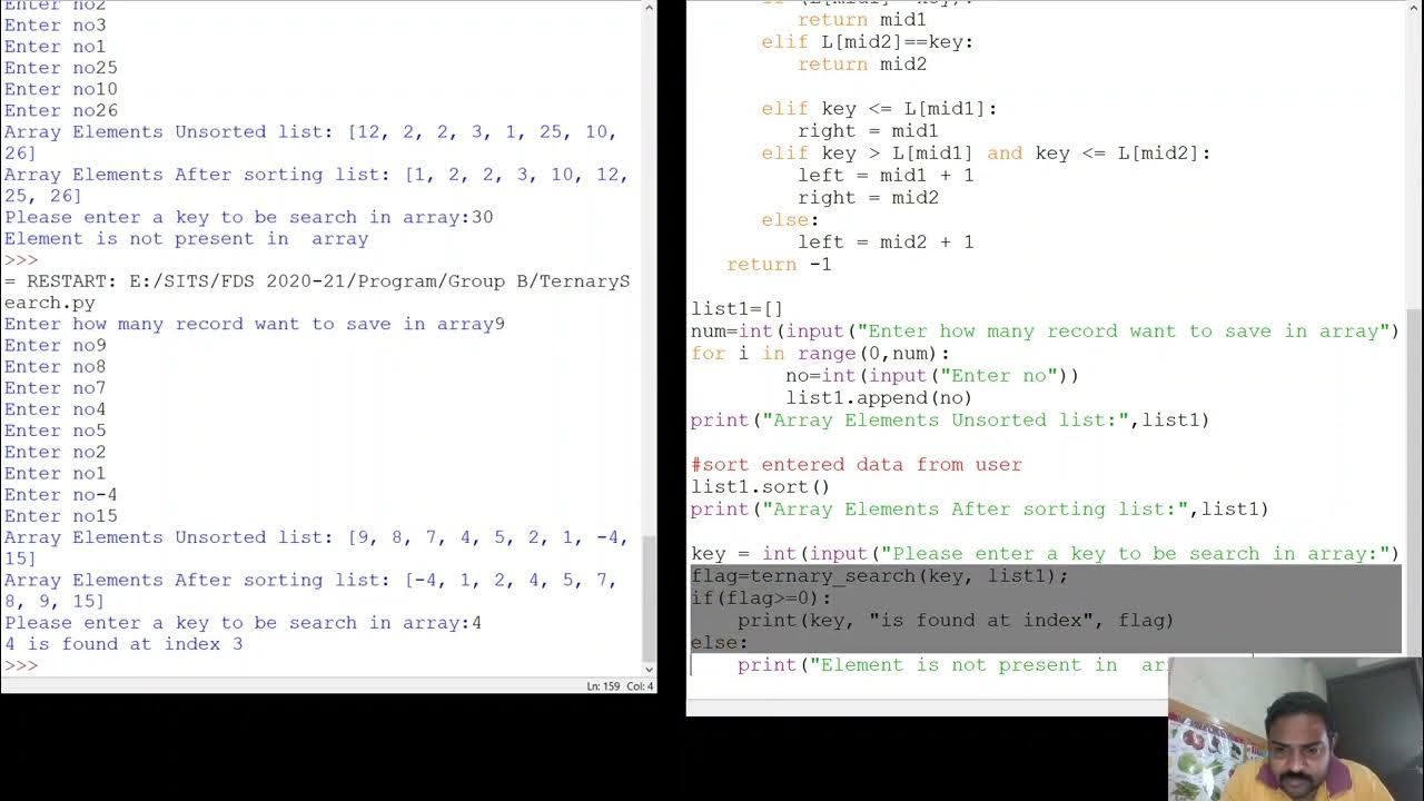 Ternary Search Part 2 Recursive Code using Python - YouTube