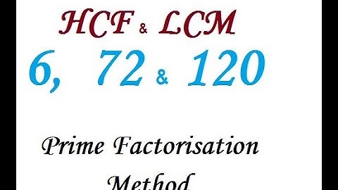 Find the HCF and LCM of 6,  72 and 120 by Prime Factorisation Method.