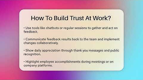 How To Build Trust At Work? - The Personal Growth Path
