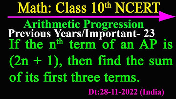 If the nth term of an AP is (2n + 1), then find the sum of its first three terms.
