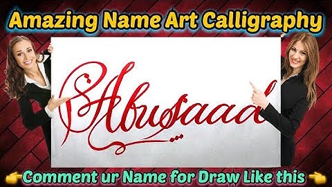 Abusaad Name Signature Calligraphy Status | How to Draw, Cursive Calligraphy with Cut Marker
