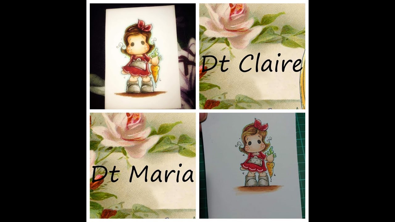 Live Claire e Maria Tutorial coloring Magnolia Rubber stamps - YouTube