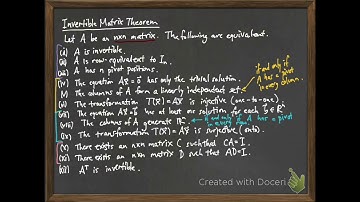 Invertible Matrix Theorem