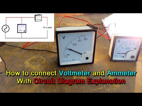 How to connect voltmeter and ammeter with circuit diagram explanation