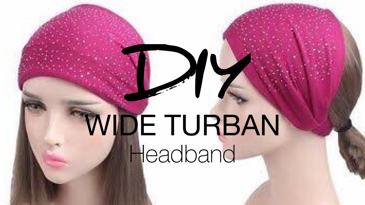 wide and narrow turban style jersey headband/ PDF sewing pattern +tutorial