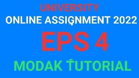 EPS 4| ASSIGNMENT ANSWER |#nsou #modak #assignment #3rd
