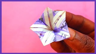 How to make flower in 100 rupees note | flower origami | money origami | kadaisi Muyarchi