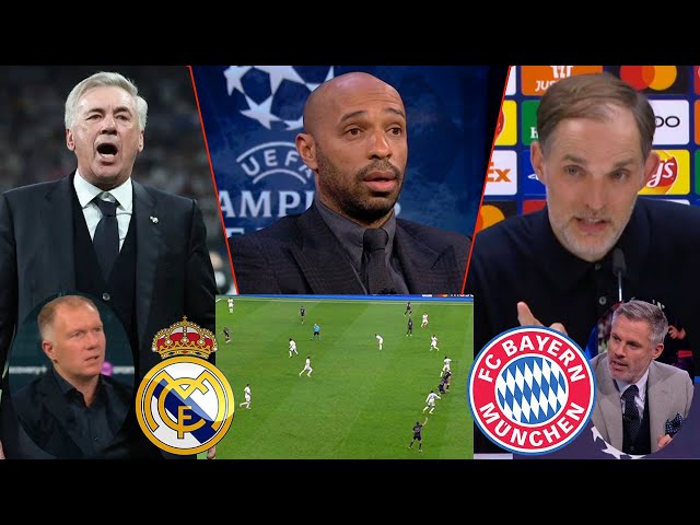 Real Madrid vs Bayern Munich 2-1 Henry u0026 Paul Scholes Reacts To VAR | Ancelotti u0026 Tuchel Interview class=