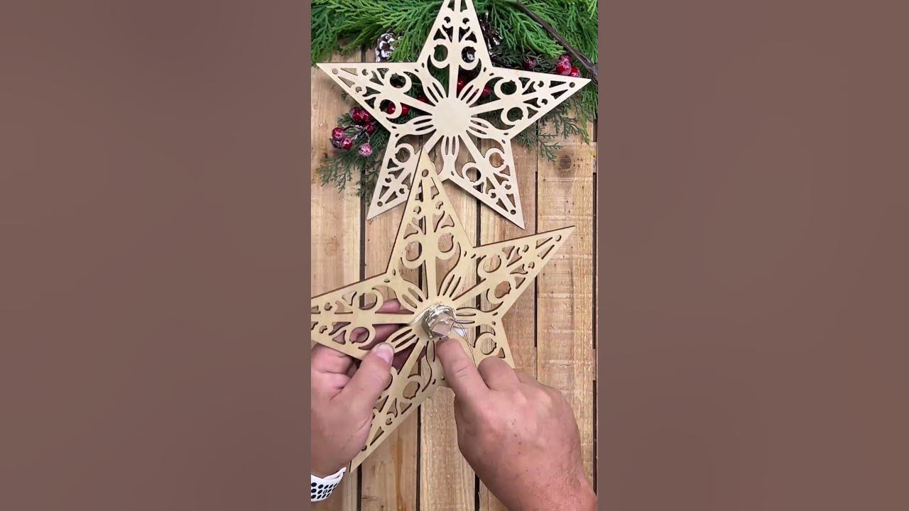 DIY Large Rustic Wood Star with Lights For Under $5!