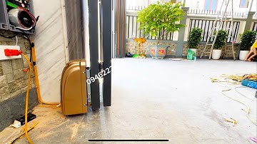 cổng tự động con rùa, cổng tự động 4 cánh mở 180 độ