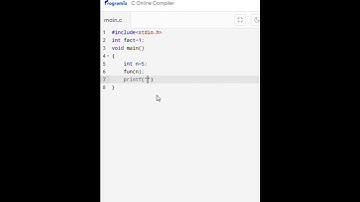 Factorial Program in C Using Recursion and Global Variable | C Programming Tutorial #recursion #fact